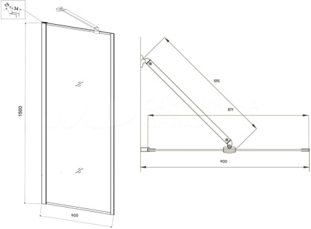 Шторка на ванну Veconi Palau PL-85B, (90x150) PL85B-90-01-C8